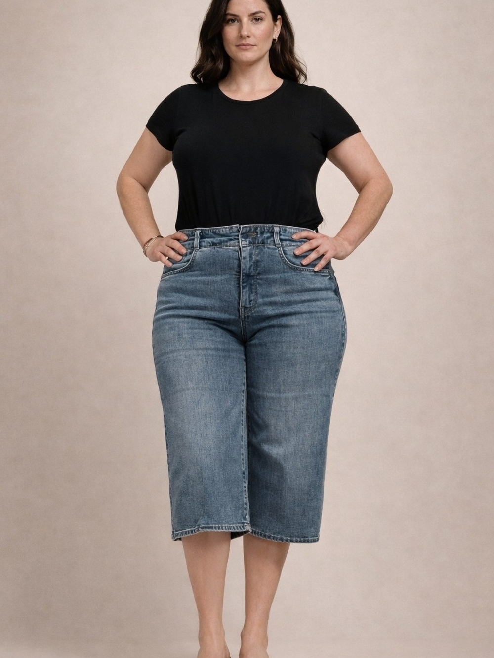 NYDJ Cool Embrace Wide Leg Crop Jeans Size 8P Blue